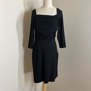 Ann Taylor Women’s Black Ruched Bodice 3/4 Sleeve Dress - Size 6